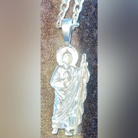 New St Jude NeckLess Chain Sliver 14K With Free Mystery Gift. - Picture 2 of 12